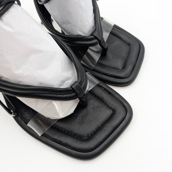 Schutz Meghan Stiletto High Heel Sandals Open Toe Women's Black Size US7B EU38 - Picture 7 of 11